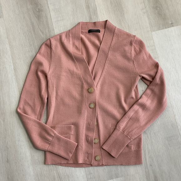 J Crew Womens Pink Classic Preppy Front Button Knit Cardigan - Picture 1 of 8